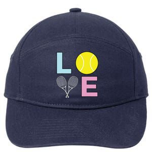 I Love Tennis Tennis Player 7-Panel Snapback Hat