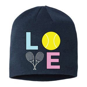 I Love Tennis Tennis Player Sustainable Beanie