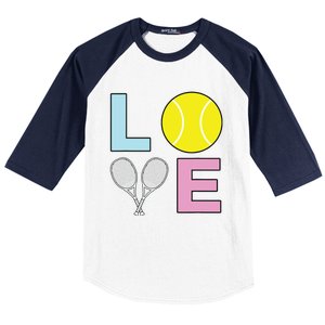 I Love Tennis Tennis Player Baseball Sleeve Shirt