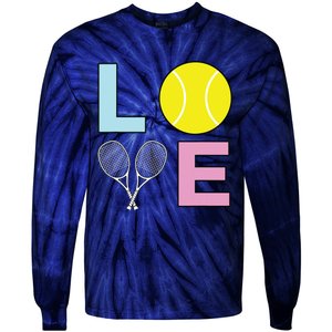 I Love Tennis Tennis Player Tie-Dye Long Sleeve Shirt