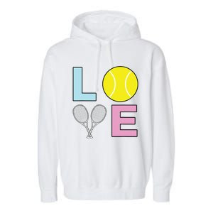 I Love Tennis Tennis Player Garment-Dyed Fleece Hoodie