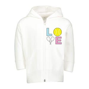 I Love Tennis Tennis Player Toddler Zip Fleece Hoodie