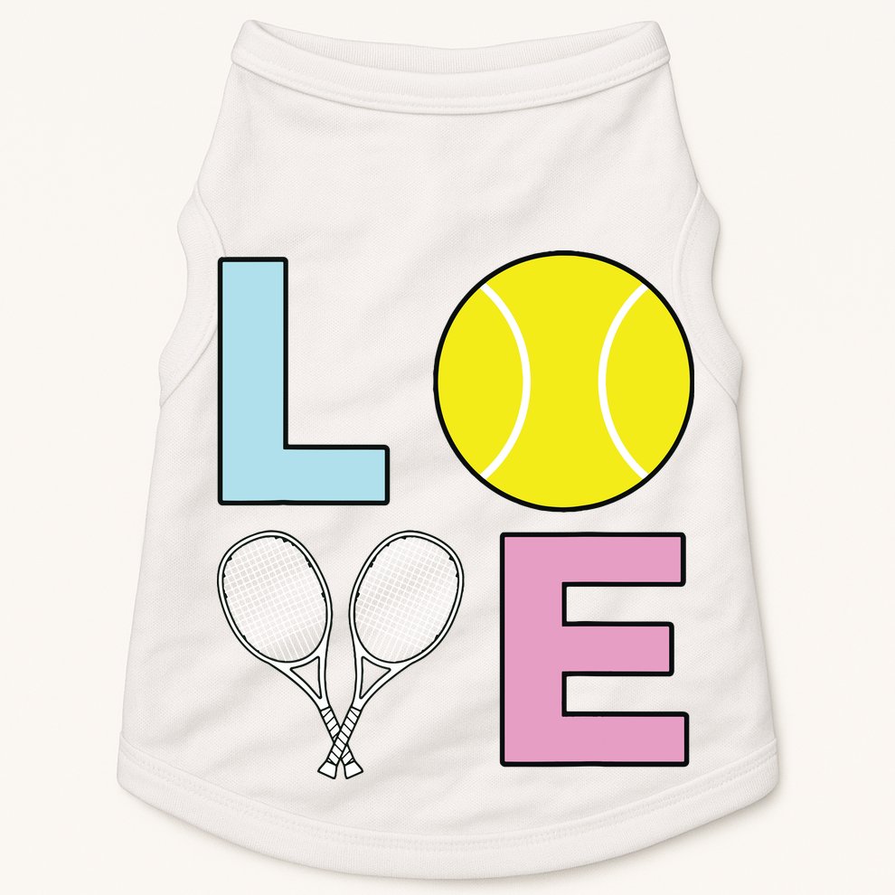 I Love Tennis Tennis Player Doggie Tank