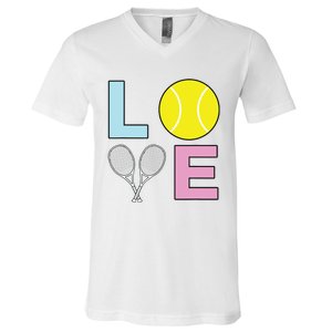 I Love Tennis Tennis Player V-Neck T-Shirt