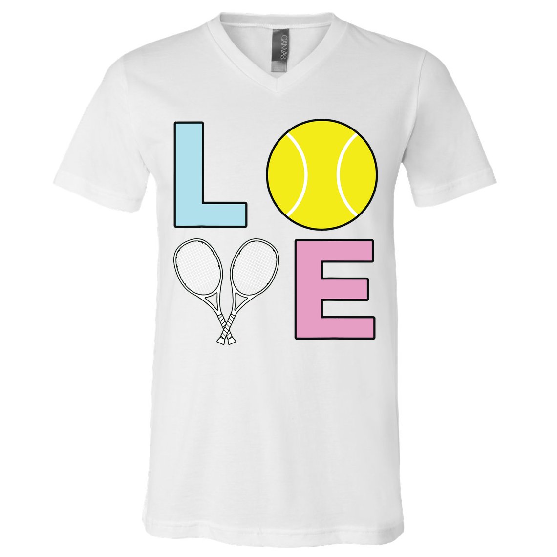 I Love Tennis Tennis Player V-Neck T-Shirt