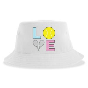 I Love Tennis Tennis Player Sustainable Bucket Hat