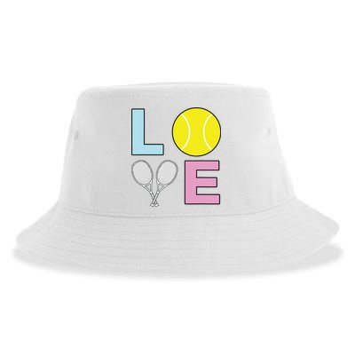 I Love Tennis Tennis Player Sustainable Bucket Hat