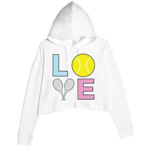 I Love Tennis Tennis Player Crop Fleece Hoodie