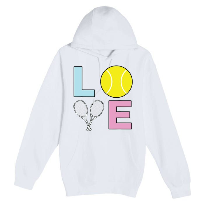 I Love Tennis Tennis Player Premium Pullover Hoodie