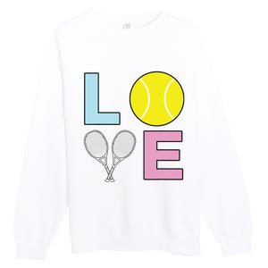 I Love Tennis Tennis Player Premium Crewneck Sweatshirt