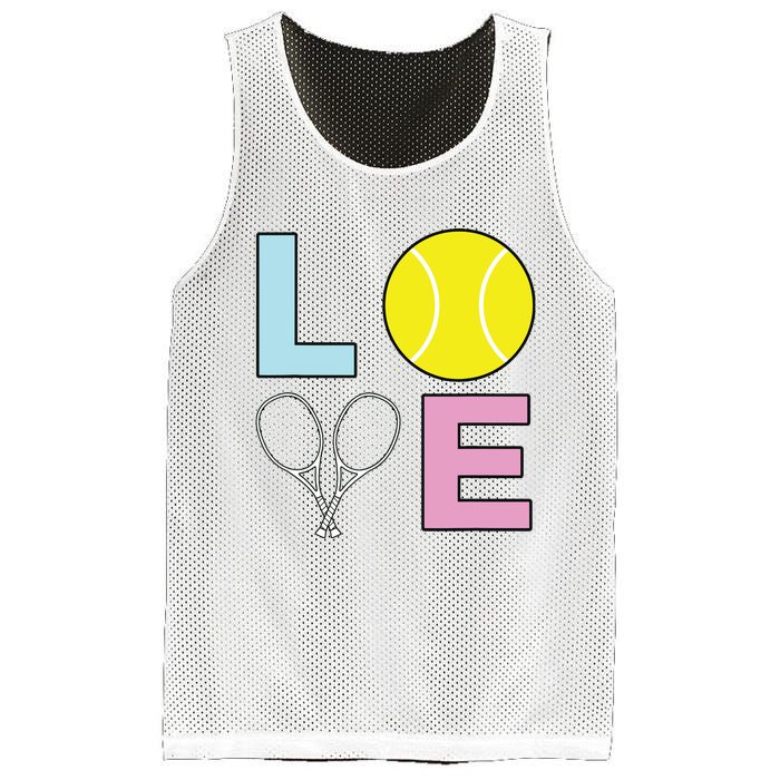 I Love Tennis Tennis Player Mesh Reversible Basketball Jersey Tank