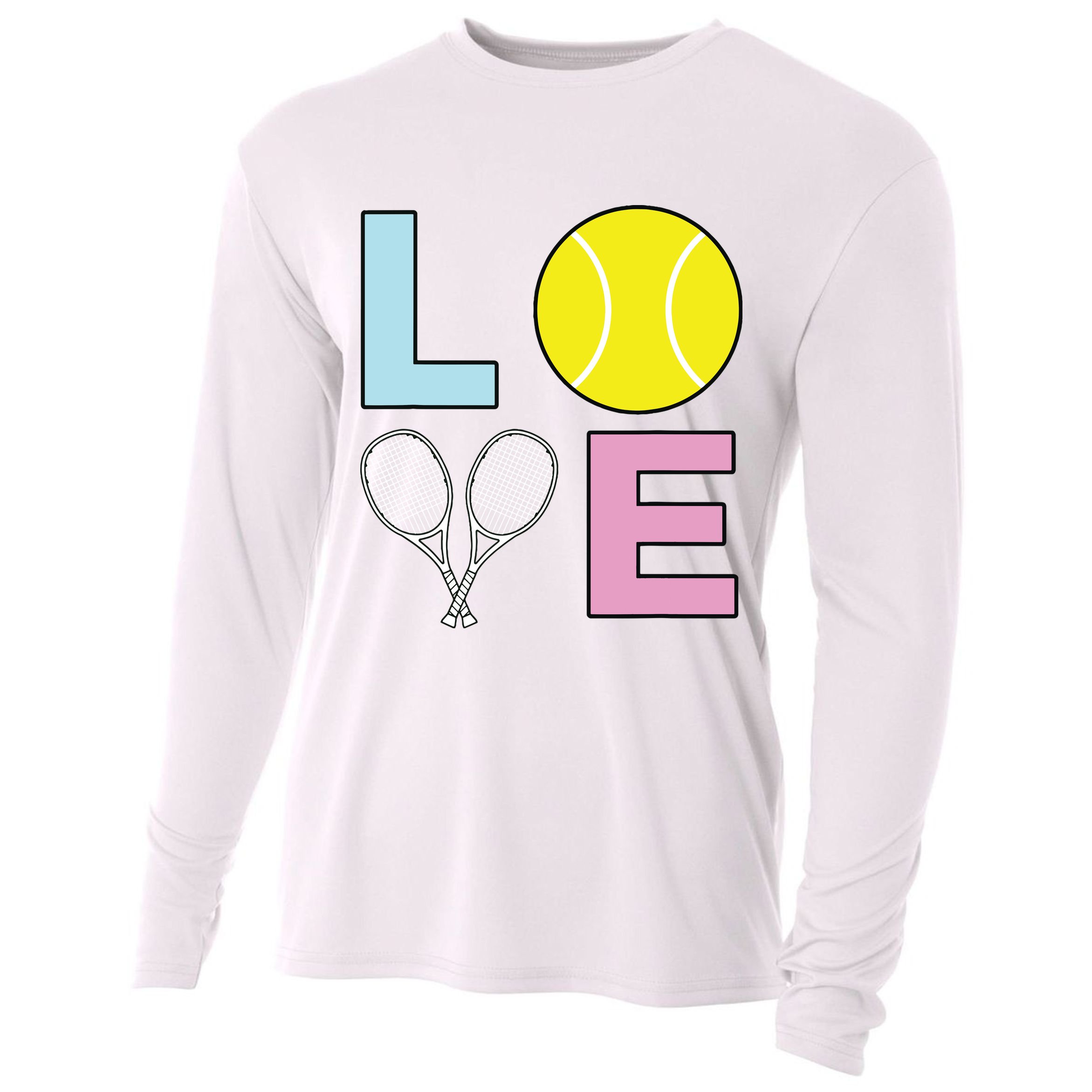 I Love Tennis Tennis Player Cooling Performance Long Sleeve Crew