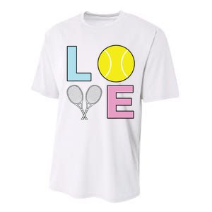 I Love Tennis Tennis Player Performance Sprint T-Shirt