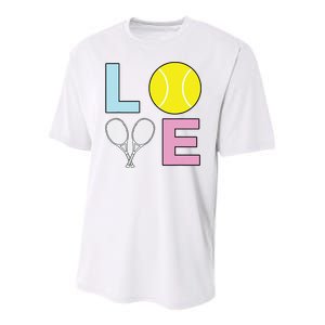 I Love Tennis Tennis Player Youth Performance Sprint T-Shirt