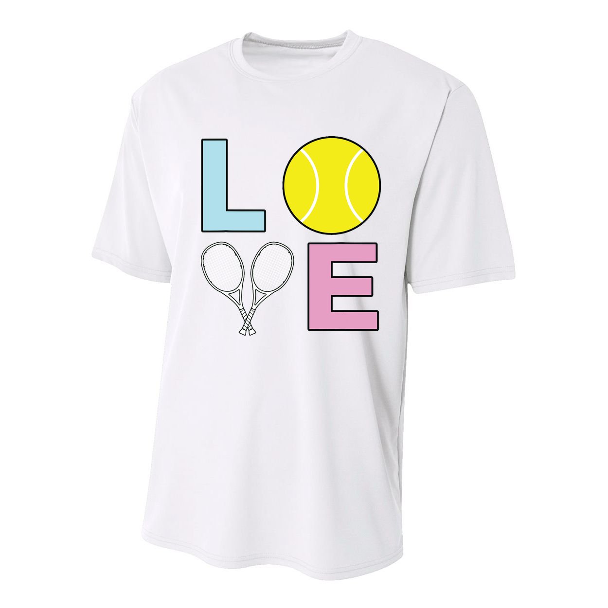 I Love Tennis Tennis Player Youth Performance Sprint T-Shirt