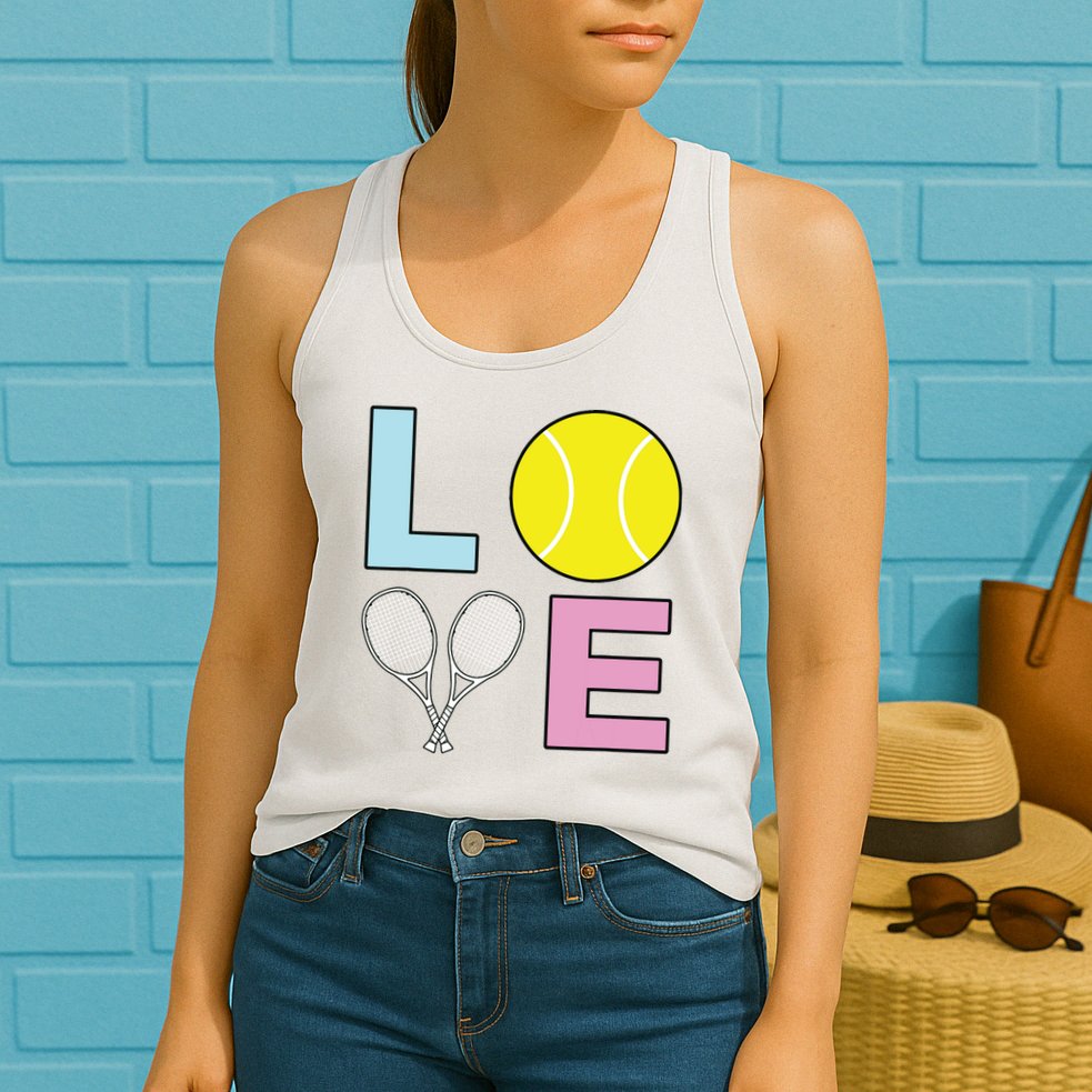 I Love Tennis Tennis Player Womens Tank Top