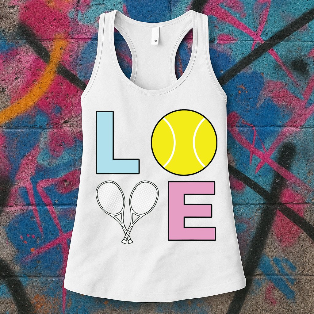I Love Tennis Tennis Player Womens Tank Top