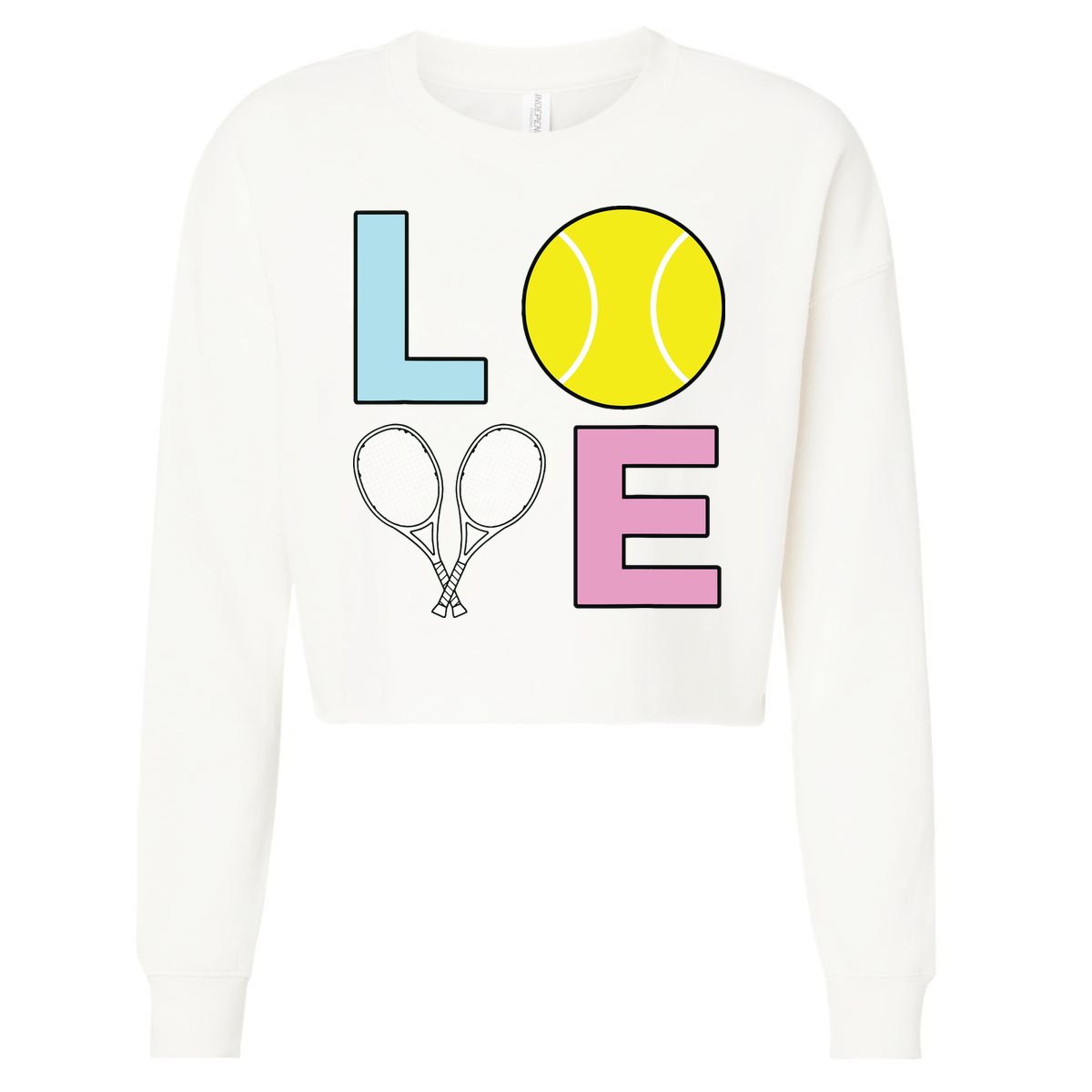 I Love Tennis Tennis Player Cropped Pullover Crew
