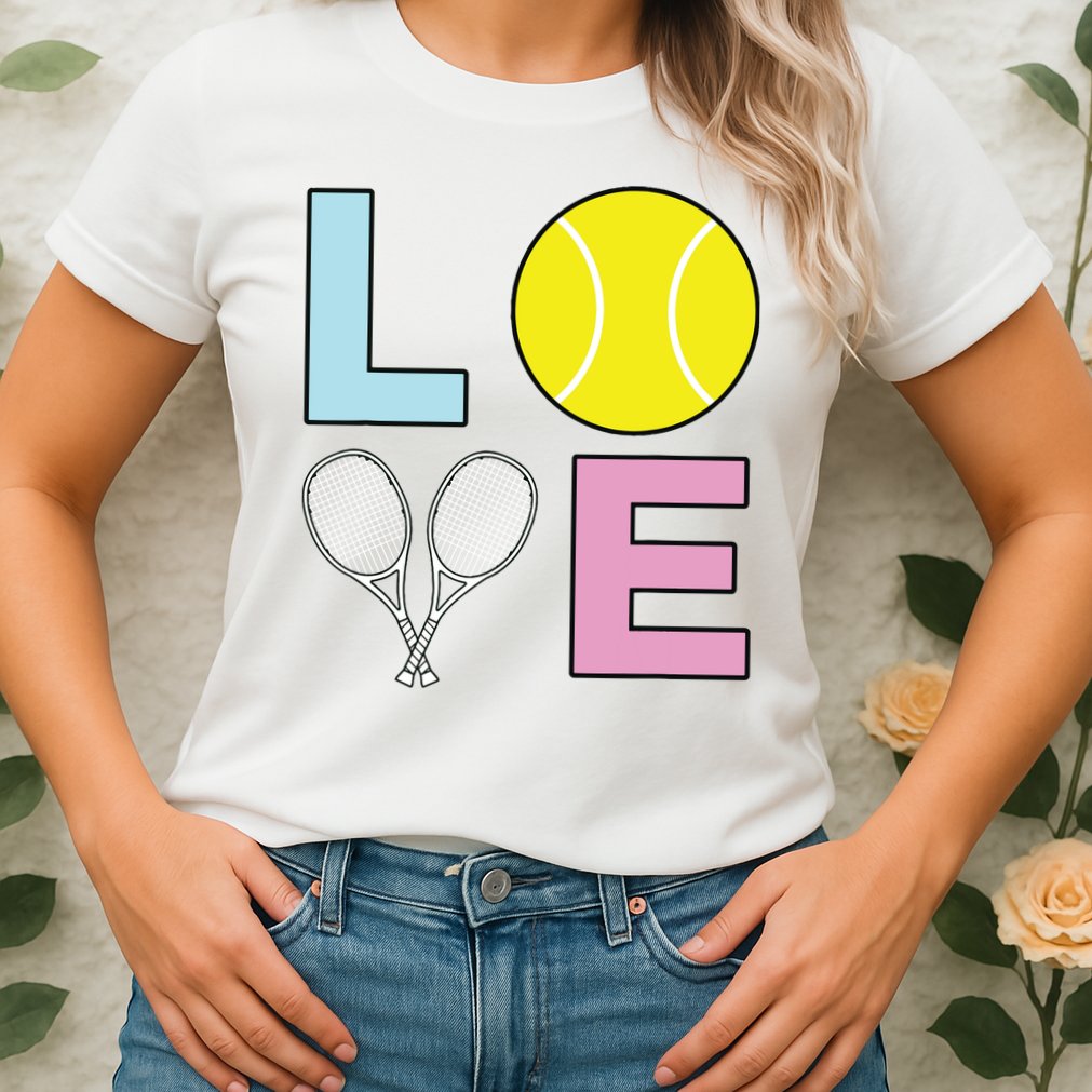 I Love Tennis Tennis Player Womens T-Shirt