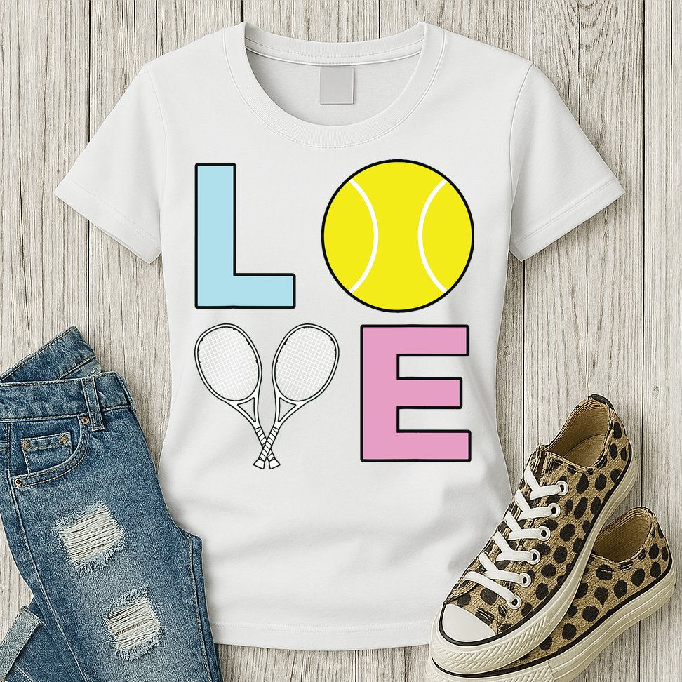 I Love Tennis Tennis Player Womens T-Shirt