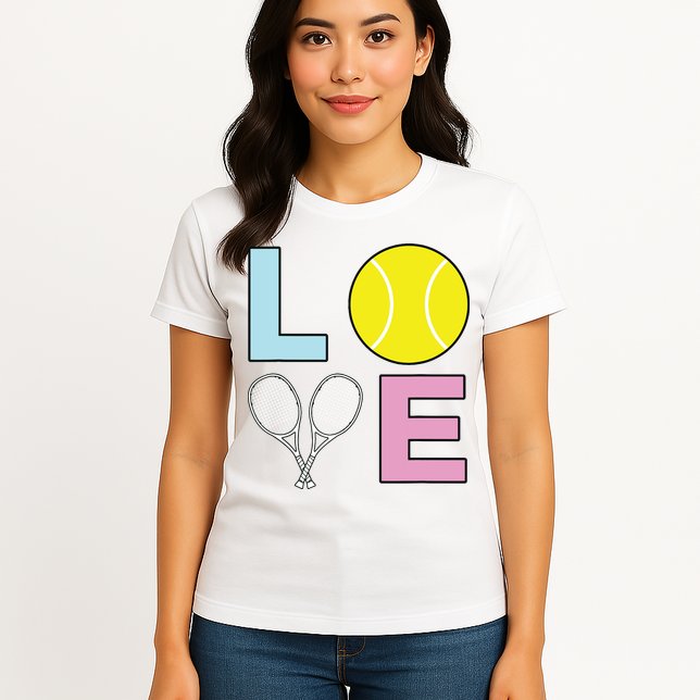 I Love Tennis Tennis Player Womens T-Shirt