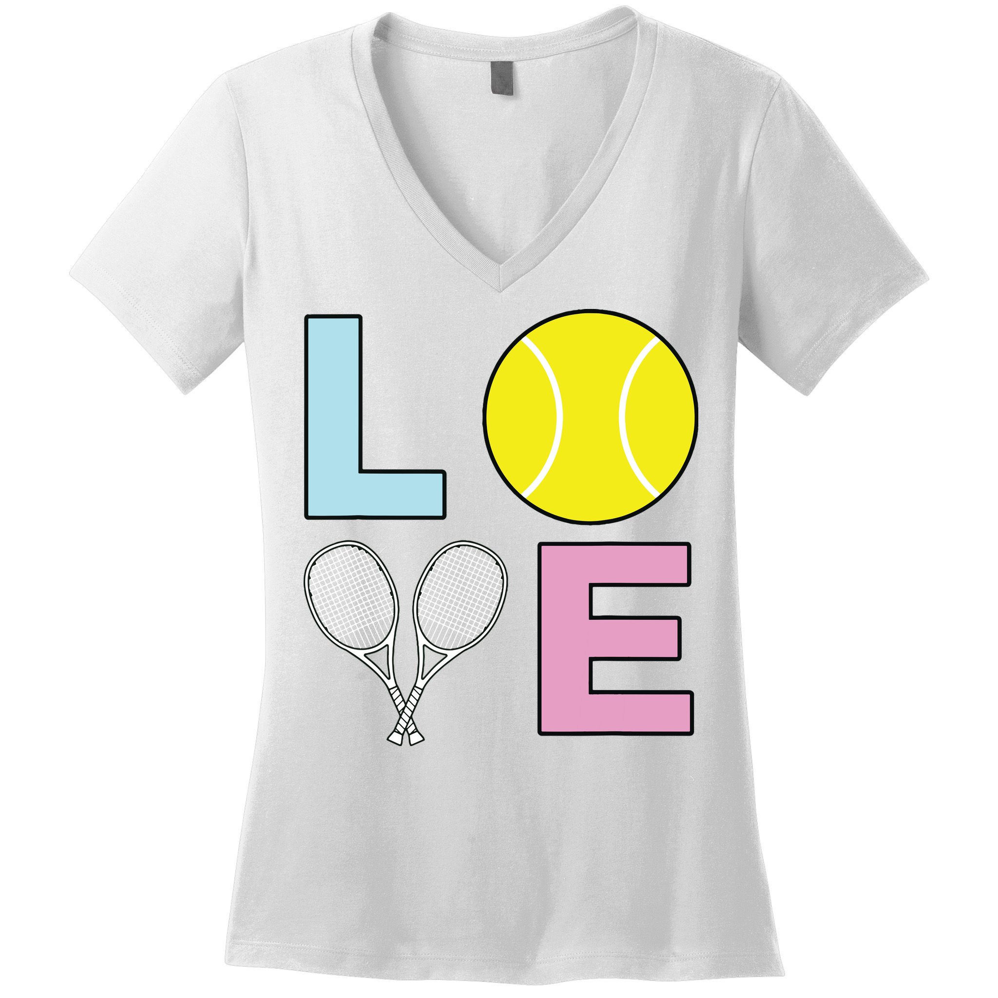 I Love Tennis Tennis Player Women's V-Neck T-Shirt