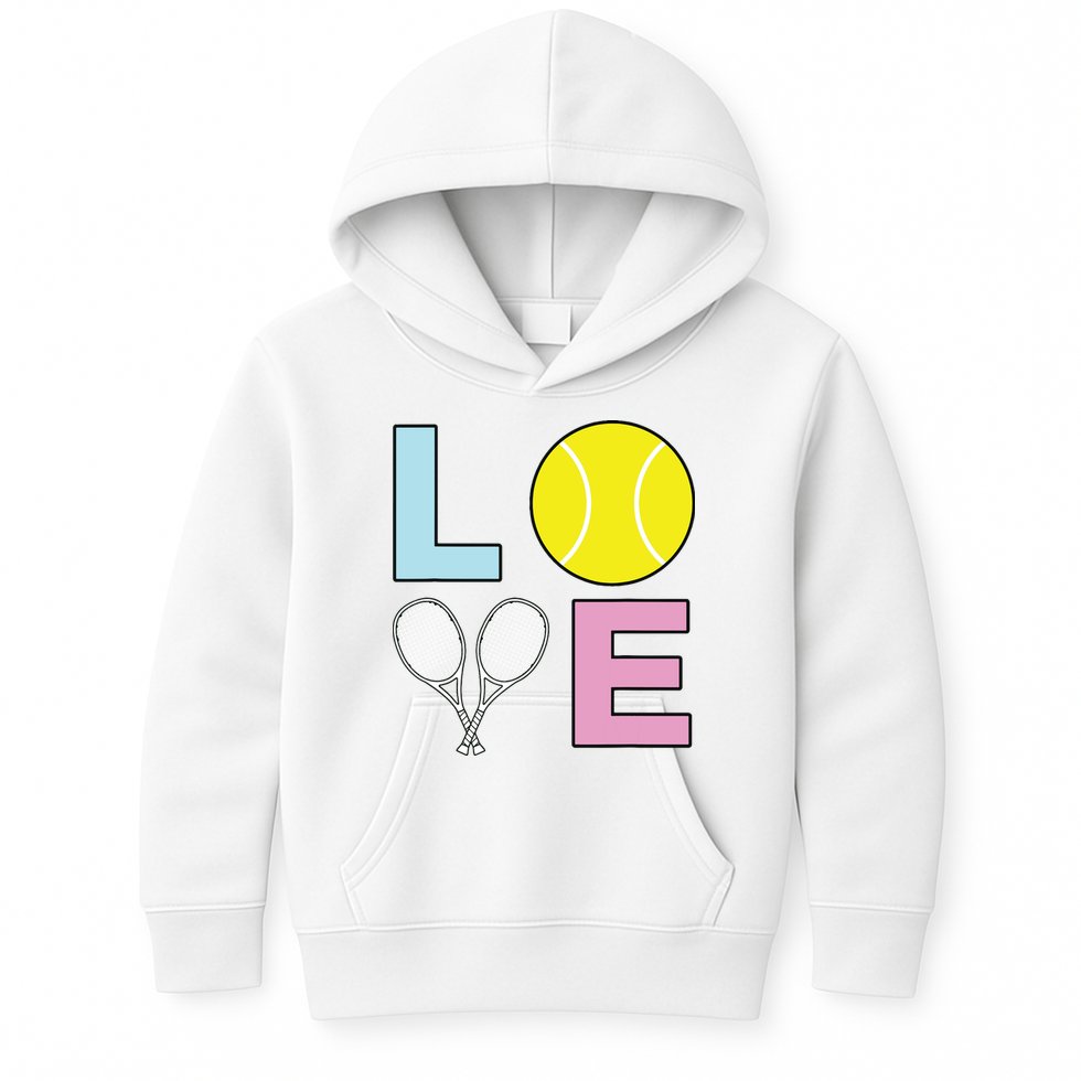 I Love Tennis Tennis Player Kids Hoodie