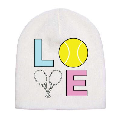 I Love Tennis Tennis Player Short Acrylic Beanie