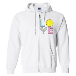 I Love Tennis Tennis Player Full Zip Hoodie