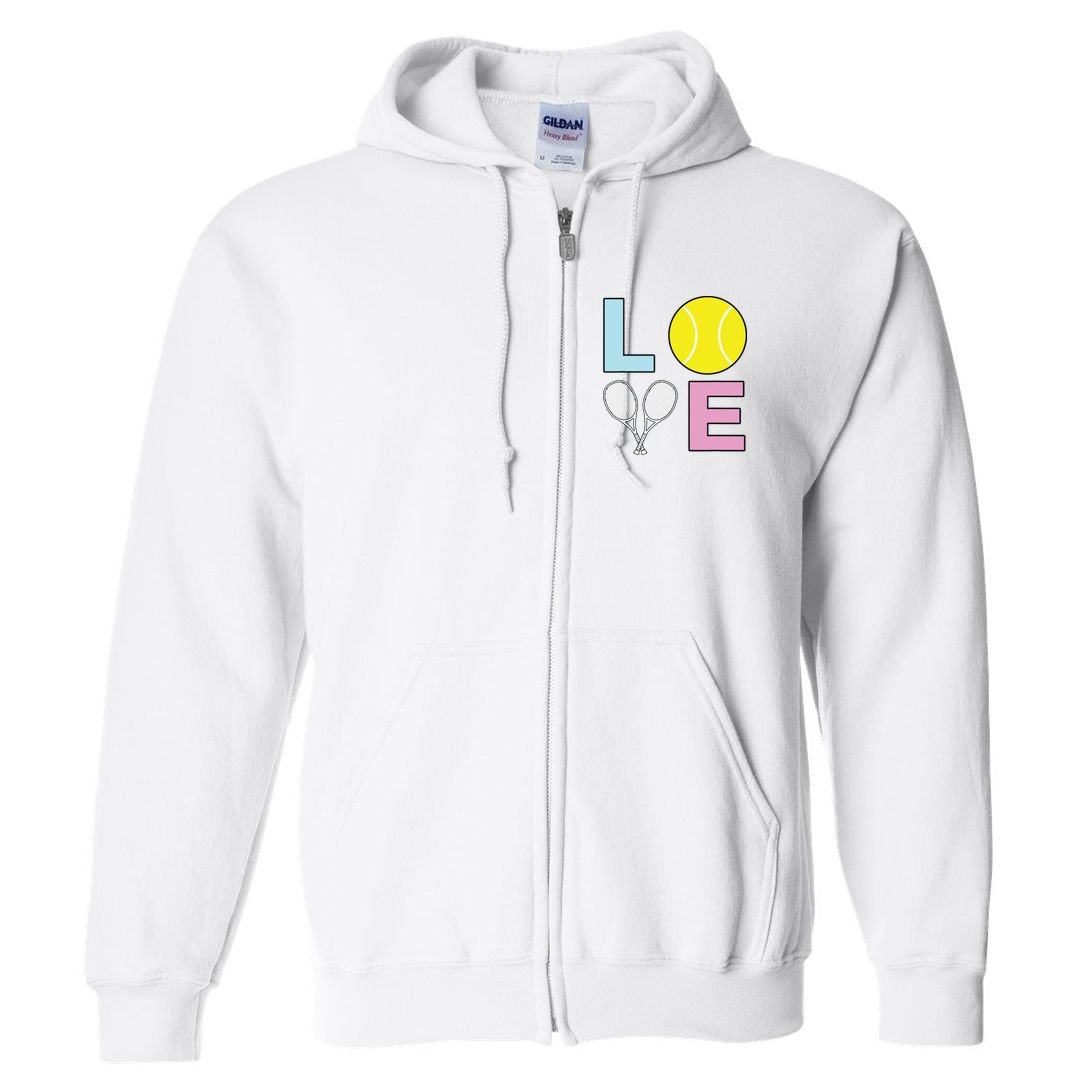 I Love Tennis Tennis Player Full Zip Hoodie