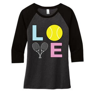 I Love Tennis Tennis Player Women's Tri-Blend 3/4-Sleeve Raglan Shirt