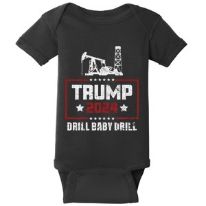 I Love Trump 2024 Drill Baby Drill 4th Of July Baby Bodysuit