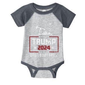 I Love Trump 2024 Drill Baby Drill 4th Of July Infant Baby Jersey Bodysuit