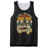 I Like Them Real Thick & Sprucey Funny Christmas Tree Mesh Reversible Basketball Jersey Tank