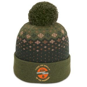 I Love The Smell Of Sawdust & Coffee In The Morning Woodwork The Baniff Cuffed Pom Beanie