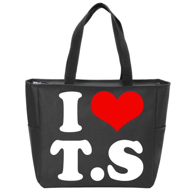 I LOVE TS Zip Tote Bag