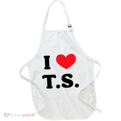 I Love T S Full-Length Apron With Pockets