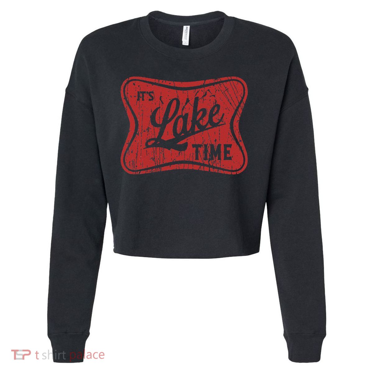 ItS Lake Time Summer Lake Camper Life Cropped Pullover Crew