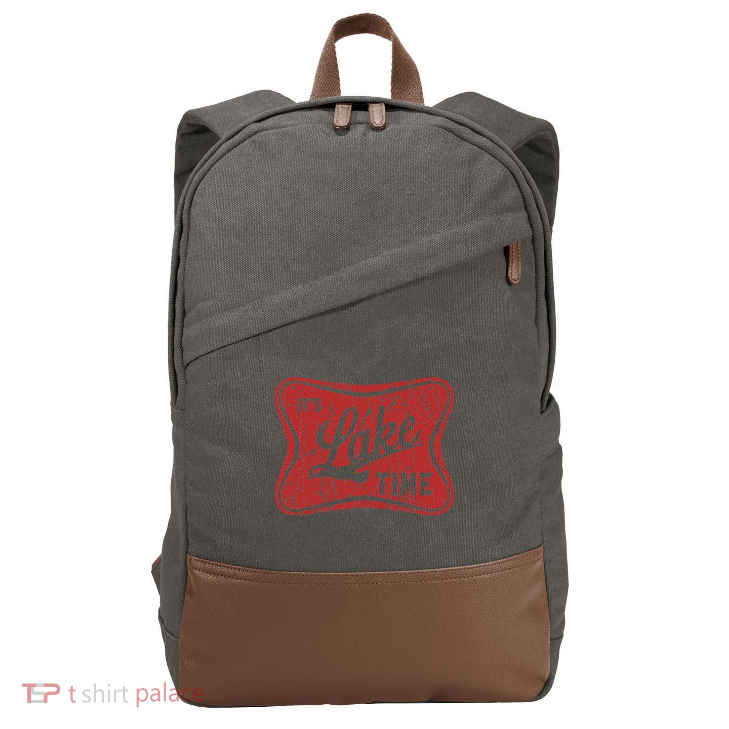 ItS Lake Time Summer Lake Camper Life Cotton Canvas Backpack