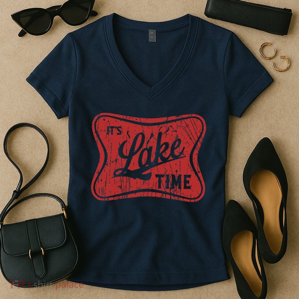ItS Lake Time Summer Lake Camper Life Women's V-Neck T-Shirt