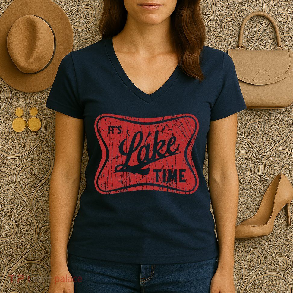 ItS Lake Time Summer Lake Camper Life Women's V-Neck T-Shirt