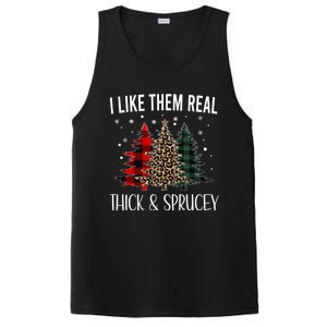 I Like Them Thick And Sprucey Funny Christmas Colorful Tree PosiCharge Competitor Tank