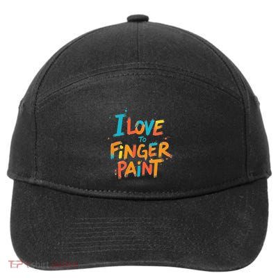 I Love To Finger Paint Couple 7-Panel Snapback Hat