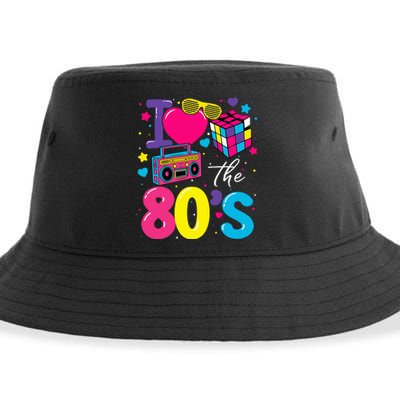 I Love The 80s 80's Party Retro birthday  Sustainable Bucket Hat