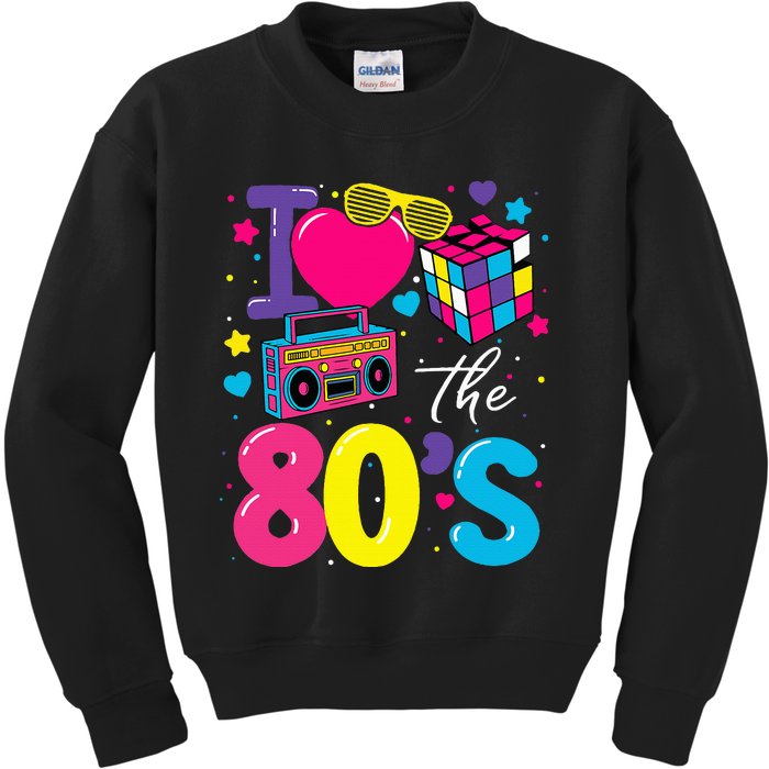 I Love The 80s 80's Party Retro birthday  Kids Sweatshirt