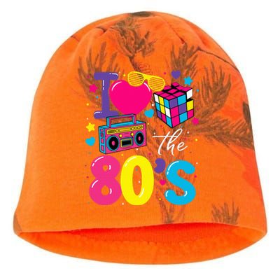 I Love The 80s 80's Party Retro birthday  Kati - Camo Knit Beanie