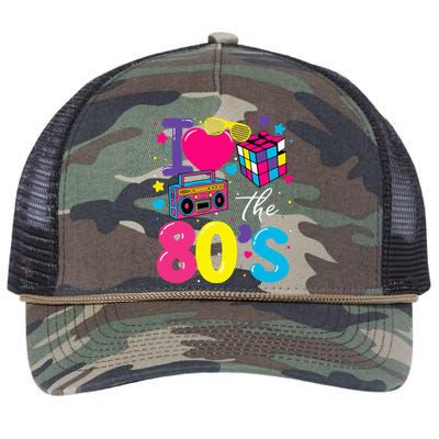 I Love The 80s 80's Party Retro birthday  Retro Rope Trucker Hat Cap