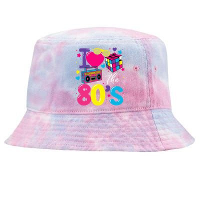 I Love The 80s 80's Party Retro birthday  Tie-Dyed Bucket Hat