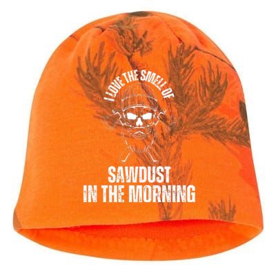 I Love The Smell Of Sawdust In The Morning Funny Woodworking Kati - Camo Knit Beanie