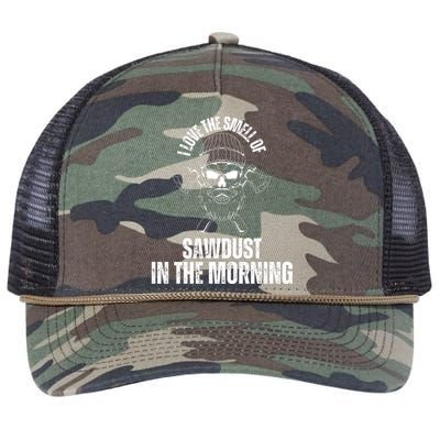 I Love The Smell Of Sawdust In The Morning Funny Woodworking Retro Rope Trucker Hat Cap